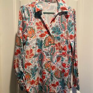 SHEIN Multicolor Paisley Button Down Shirt